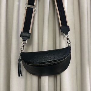 Black Genuine Leather Crossbody Bag